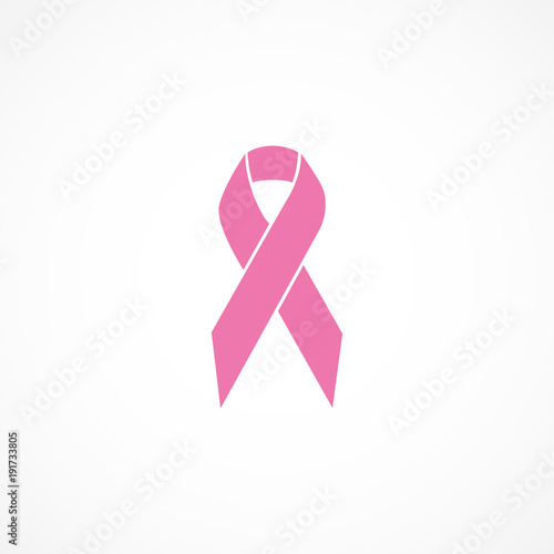 Vector image of icon pink ribbon.