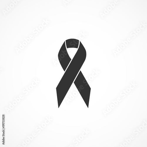 Vector image of icon is a black ribbon.
