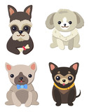 Dogs Variety Collection Poster Vector Illustration