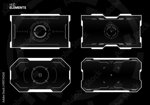 Sci-Fi Concept HUD Interface Screen. Virtual Reality View Display. Hologram Technology