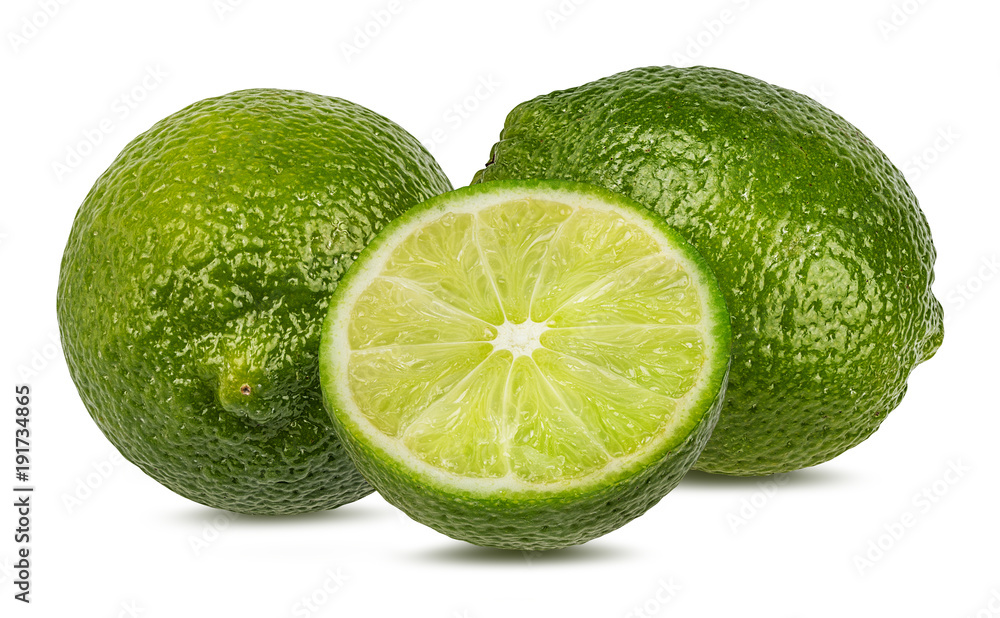 Fresh lime isolated on white background with clipping path Fresh lime isolated on white background with clipping path