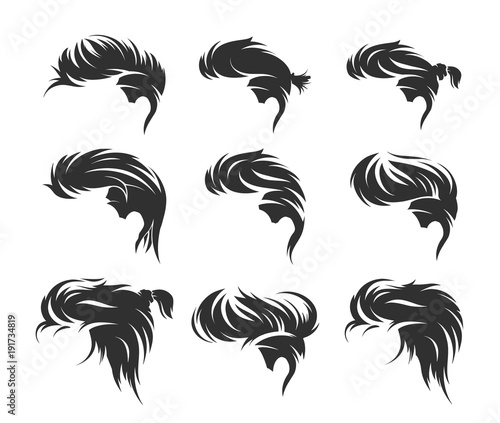 men hairstyles and haircuts isolated