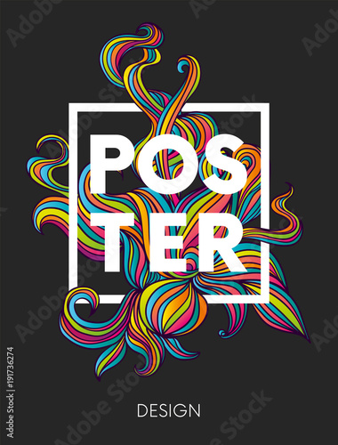 Hand drawn fluid shape design. Artistic graphic element. Vector illustration for a postcard or a poster. Eps10 vector.