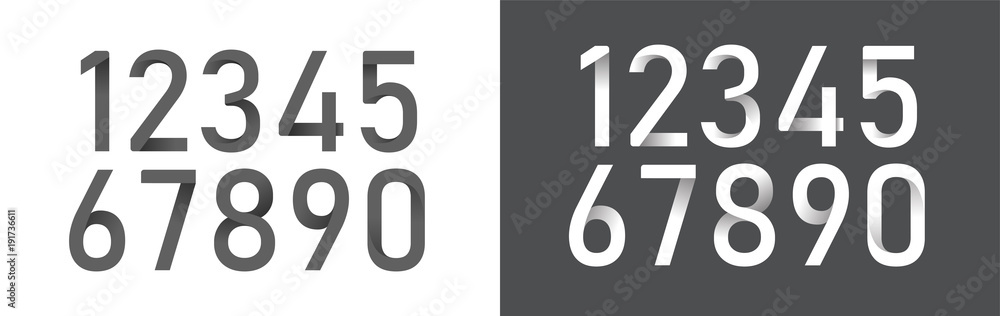 Numbers origami alphabet letters font black and white color collection. font designs for logo, Poster, Invitation, etc. Typography font origami style, Regular. vector illustrator