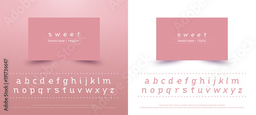sweet alphabet lowercase font. Typography classic style pink color font collection set for logo, Name card, Poster, Invitation. vector illustrator