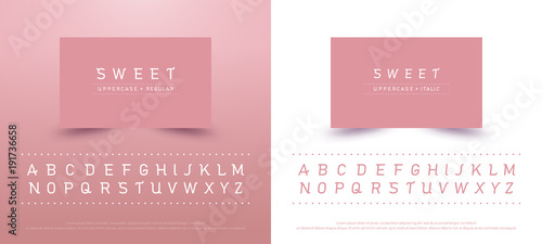 sweet alphabet uppercase font. Typography classic style pink color font collection set for logo, Name card, Poster, Invitation. vector illustrator