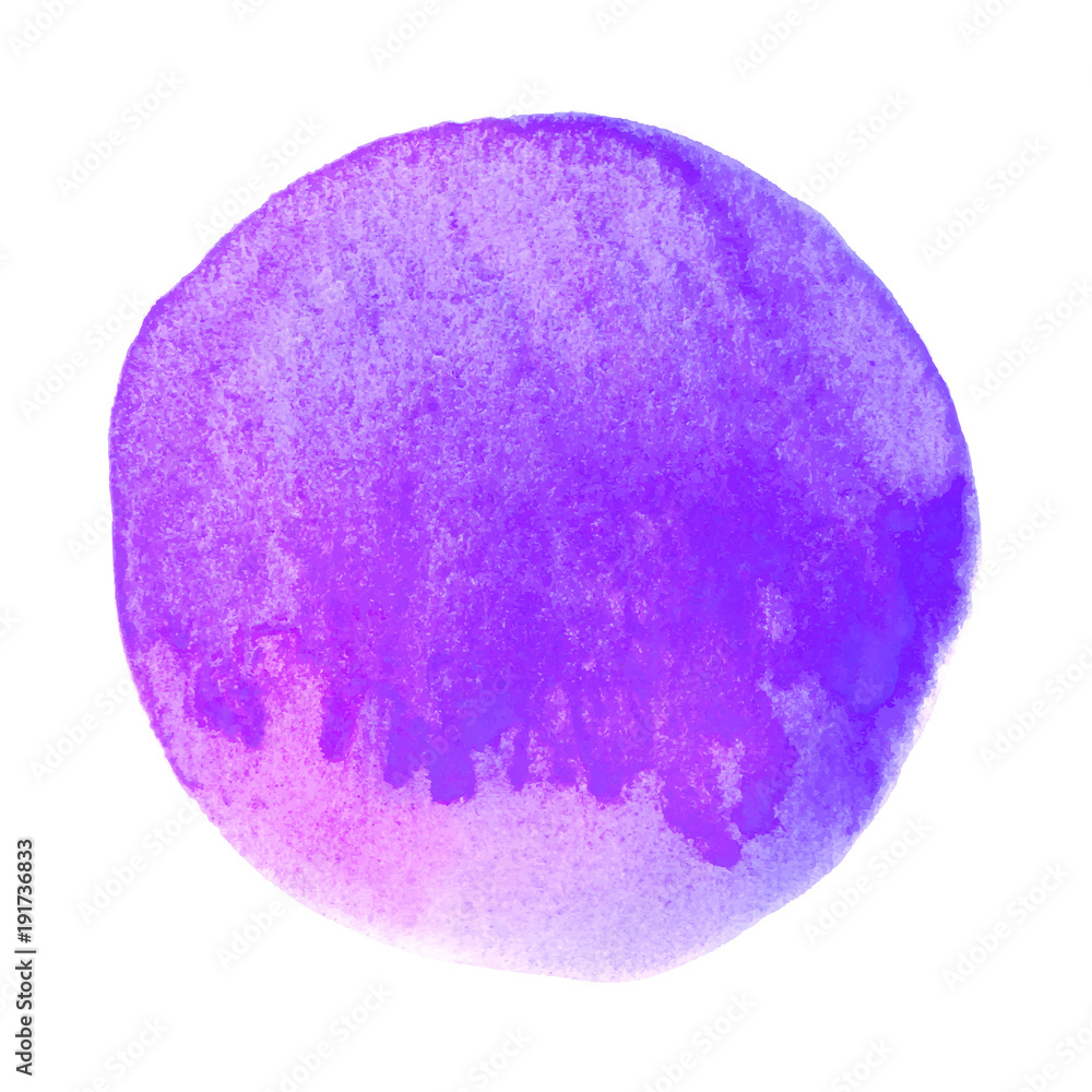 Violet and pink round watercolor on white background Violet and pink round watercolor on white background