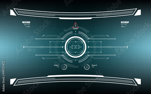 Sci-Fi Concept HUD Interface Screen. Virtual Reality View Display. Hologram Technology