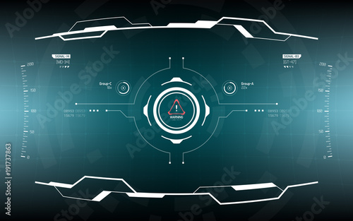 Sci-Fi Concept HUD Interface Screen. Virtual Reality View Display. Hologram Technology