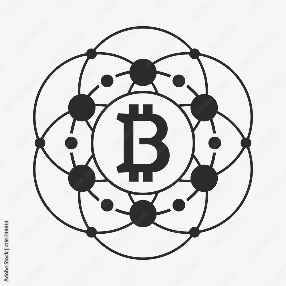 Bitcoin symbol template. Cryptocurrency badge.