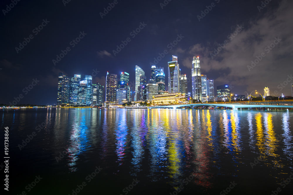 Obraz premium Singapore cityscape at night