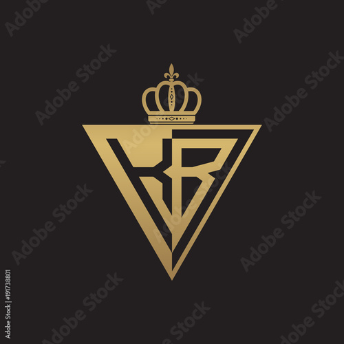 initial two letter half logo triangle gold