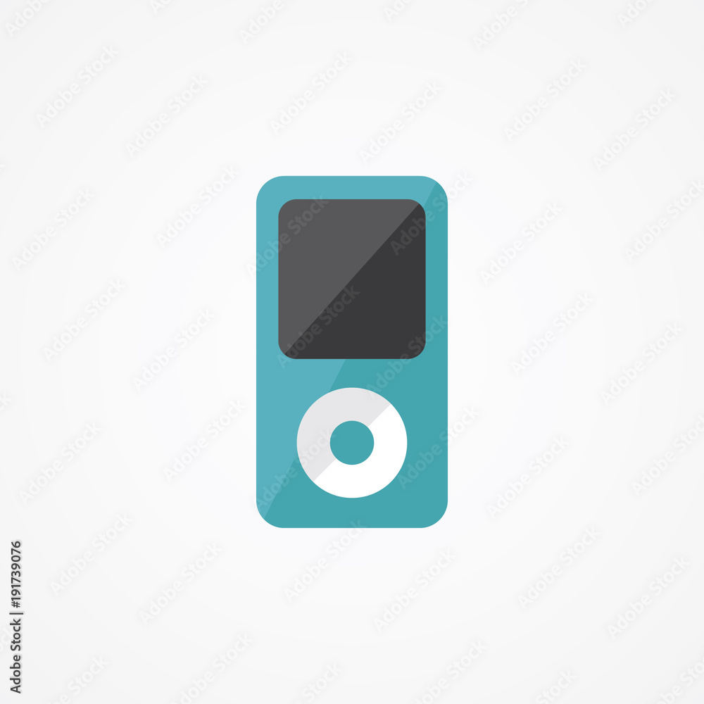 Flat Vector Icon Of Portable Music Player Flat Vector Icon Of Portable Music Player