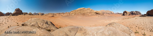 Panorama du désert du Wadi-rum - Jordanie