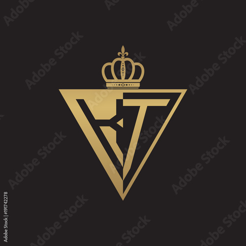 initial two letter half logo triangle gold