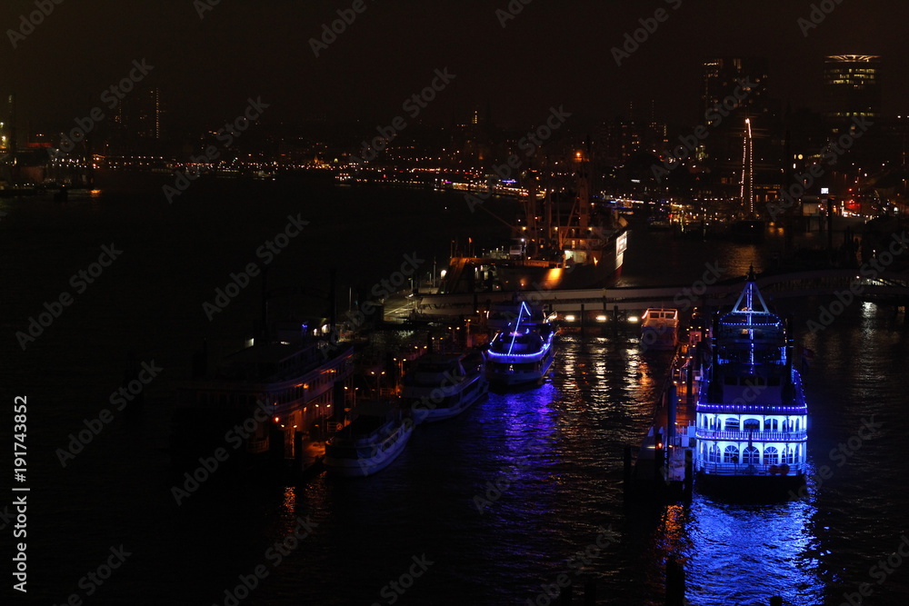Port of Hamburg at night