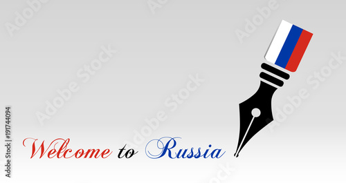 Pen with Russian flag, Welcome to Russia