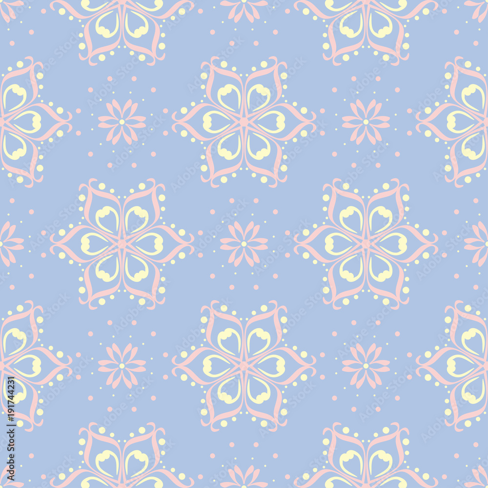 Pale blue seamless background. Floral pattern Pale blue seamless background. Floral pattern