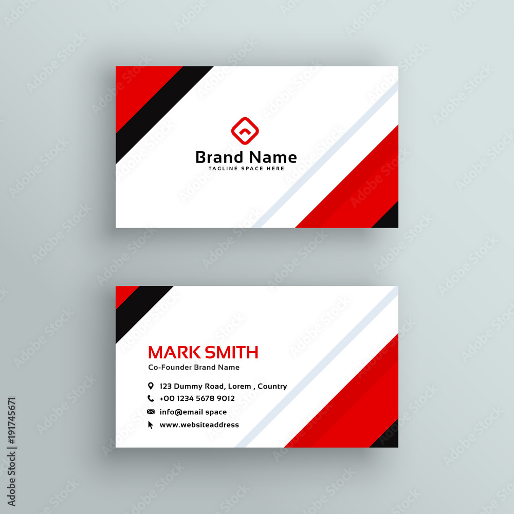 modern professional red business card design