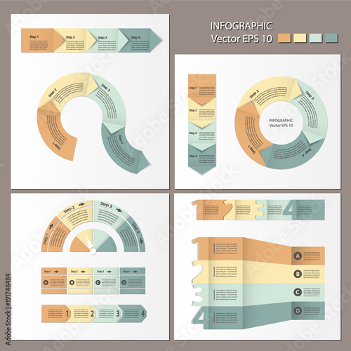 Process chart module. Infographic set.