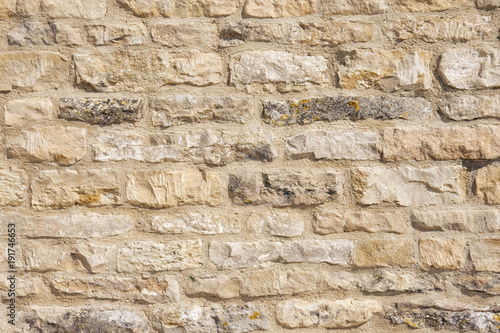 New limestone building wall