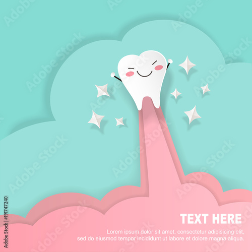 tooth with dental care concept