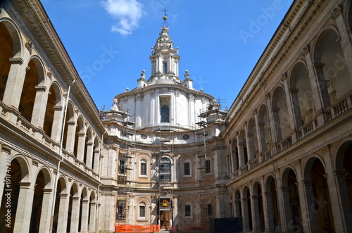 Church of Sant'Ivo alla Sapienza, in the heart of Rome, Italy. A baroque masterpiece 