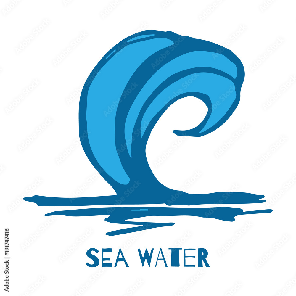 Vector of hand blue water waves, splatters, curves icon isolated on white background. Summer tide backdrop. Sea, ocean waves symbol. Vector of hand blue water waves, splatters, curves icon isolated on white background. Summer tide backdrop. Sea, ocean waves symbol.