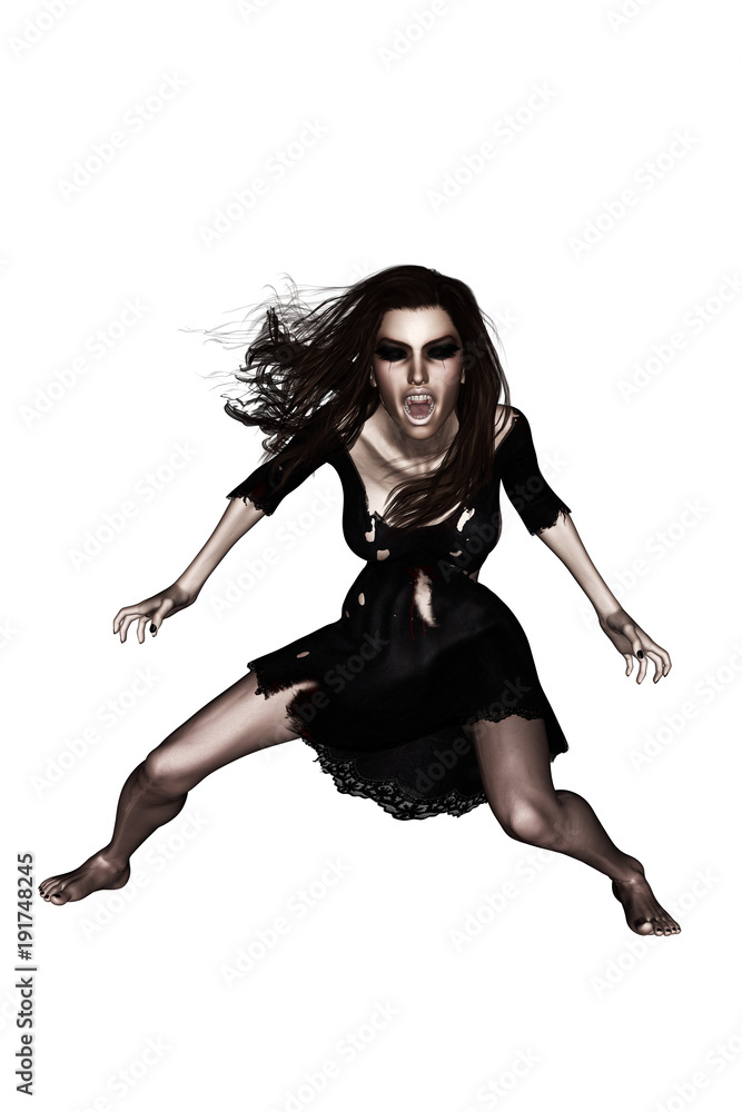 Ghost woman isolated on white background,3d render Ghost woman isolated on white background,3d render