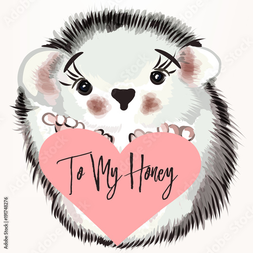 Naklejka Ilustracja z jeżem wektorowych