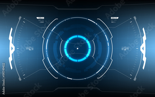 Sci-Fi Concept HUD Interface Screen. Virtual Reality View Display. Hologram Technology