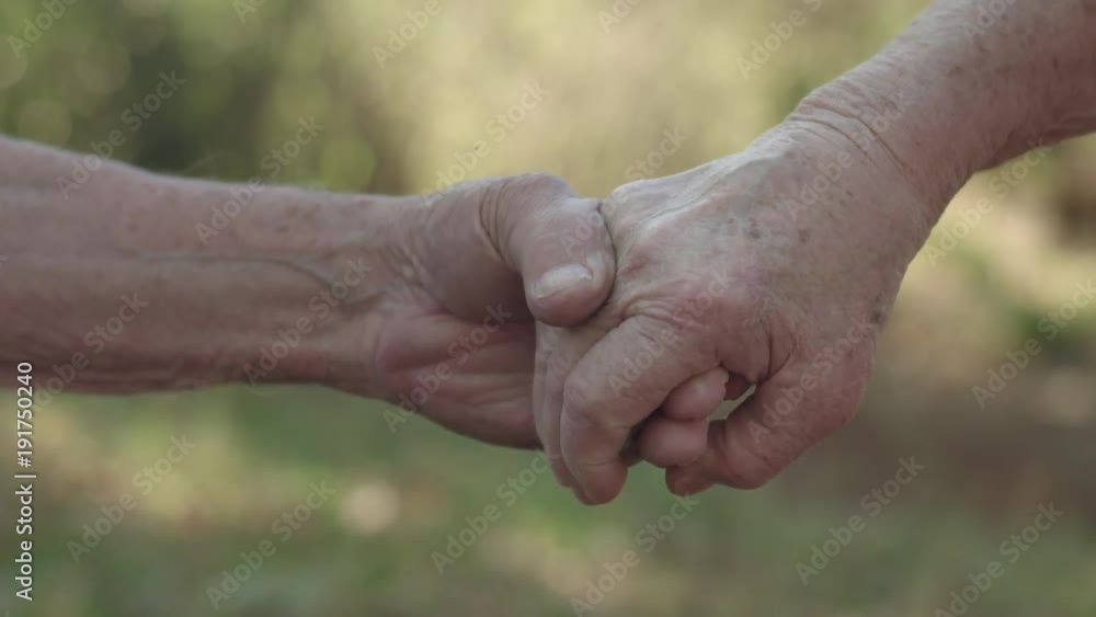 Older couple shake hands Older couple shake hands
