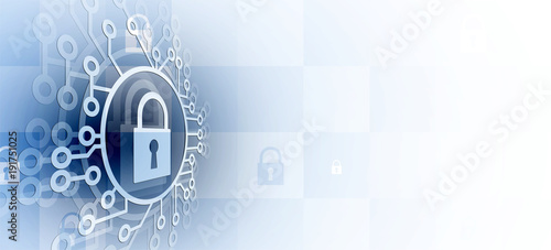 Cyber security and information or network protection. Future technology web services for business and internet project
