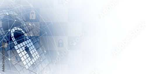 Cyber security and information or network protection. Future technology web services for business and internet project