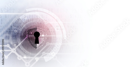 Cyber security and information or network protection. Future technology web services for business and internet project