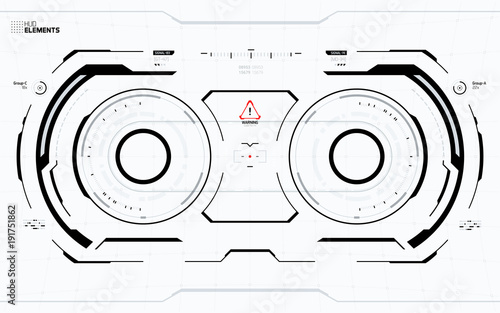 Sci-Fi Concept HUD Interface Screen. Virtual Reality View Display. Hologram Technology