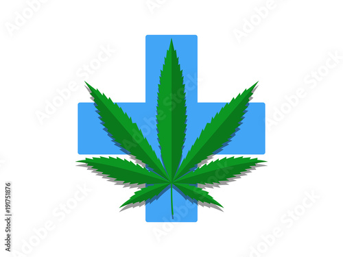 Medical Cannabis Logo Design Template Element Vector Icon