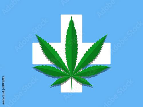 Medical Cannabis Logo Design Template Element Vector Icon