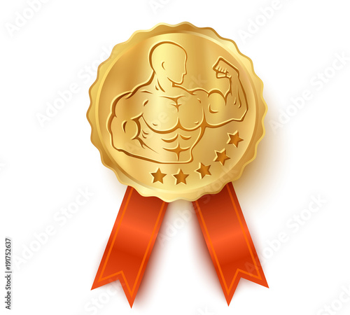 golden medal for bodybuilding.