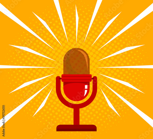 Retro red microphone