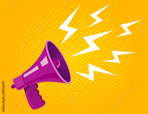 Vector purple megaphone.