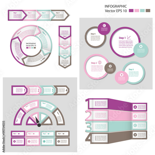 Infographics. Process chart module. Template for cycling diagram, graph, presentation and round chart.