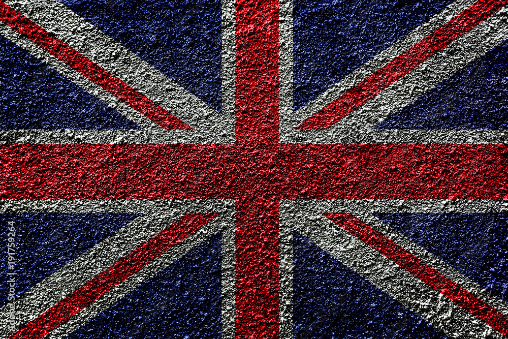 Fototapeta premium UK flag on grainy grunge wall.