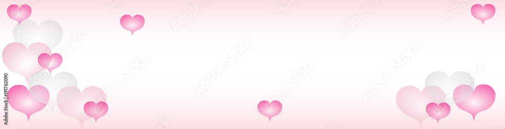 pink hearts banner