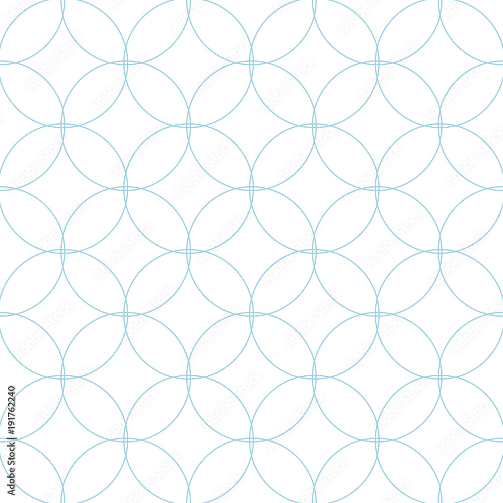 Fototapeta premium White and blue geometric print. Seamless pattern