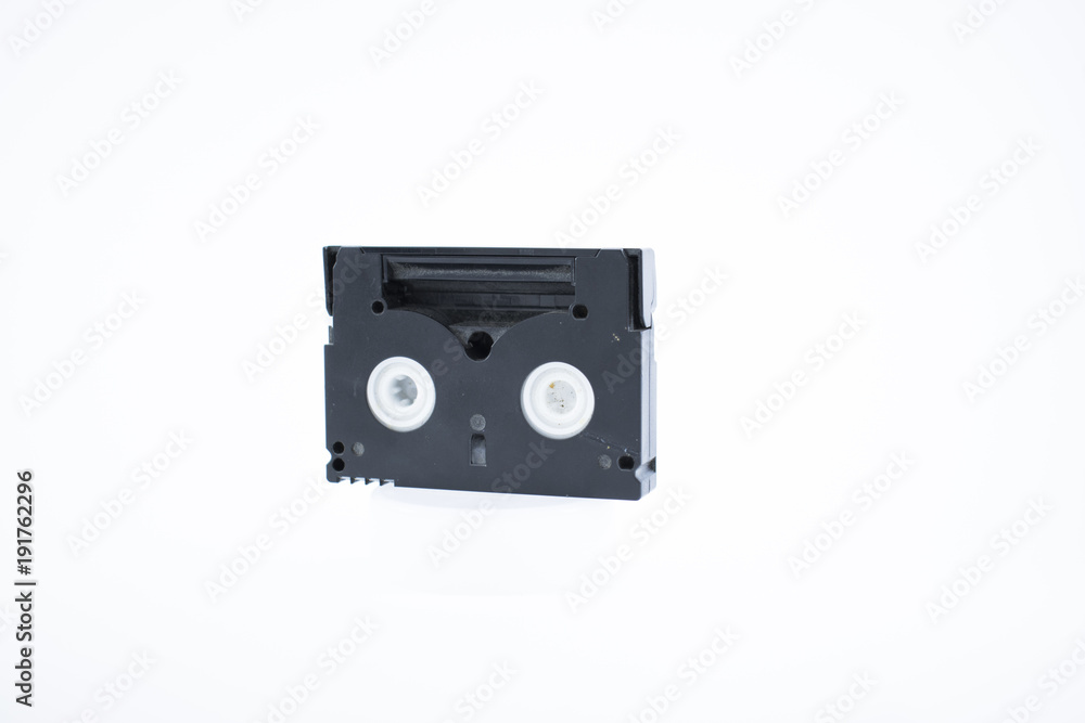 Old video cassette tape on white background. Old video cassette tape on white background.