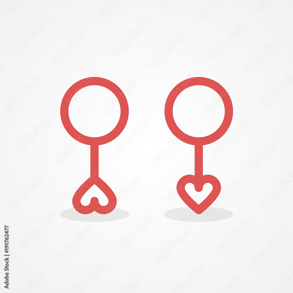 Love symbol. Flat design, vector illustration Love symbol. Flat design, vector illustration
