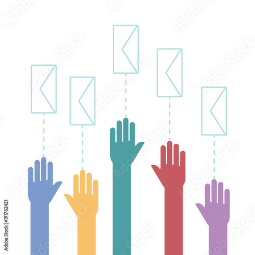 Voting and democracy concept. Flat design, vector illustration
