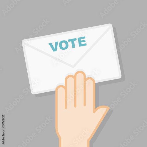 Voting and democracy concept. Flat design, vector illustration