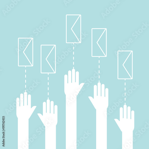 Voting and democracy concept. Flat design, vector illustration